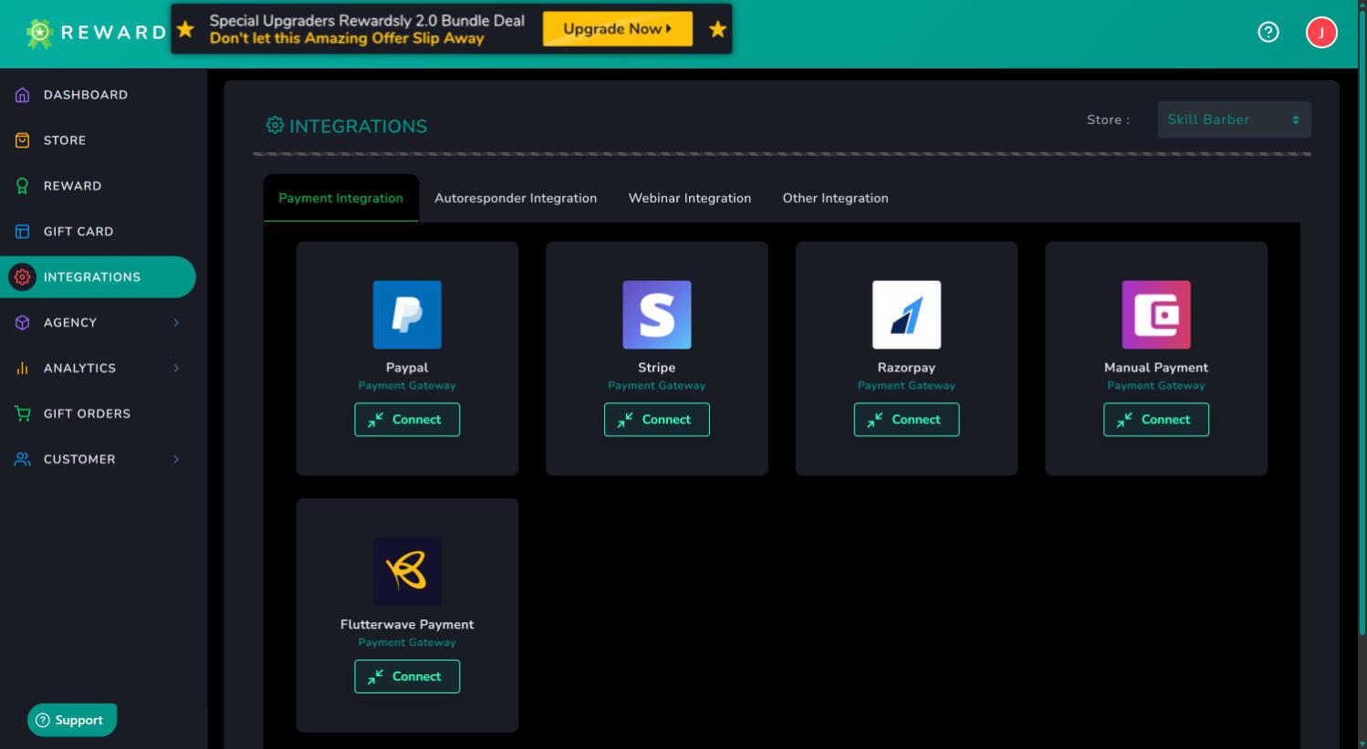 Payment gateway and autoresponder integrations