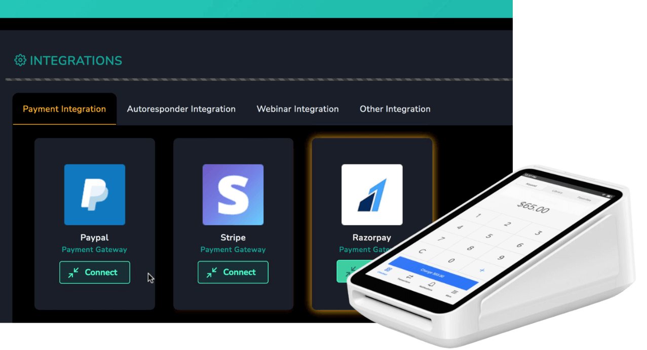 Connect Payments & Email screenshot